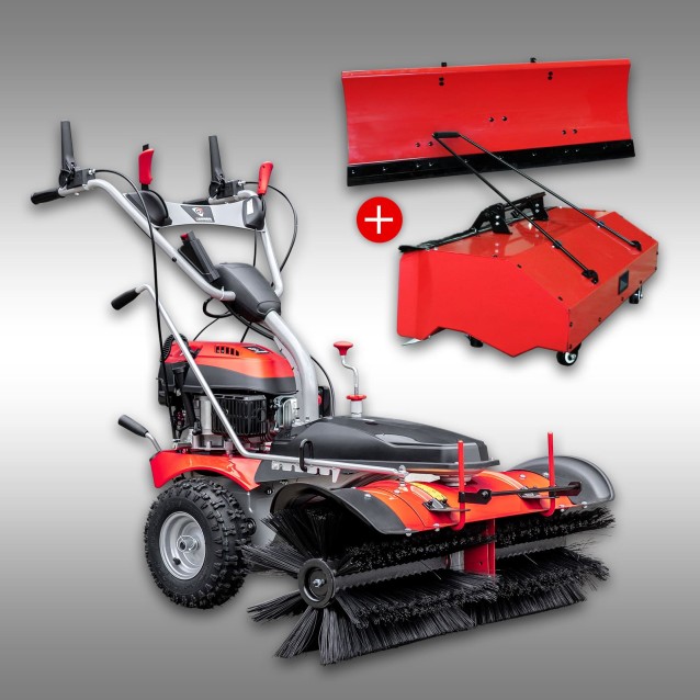 Kehrmaschine Jansen MKB-500E inkl. Schneeschild+Behälter+E-Starter